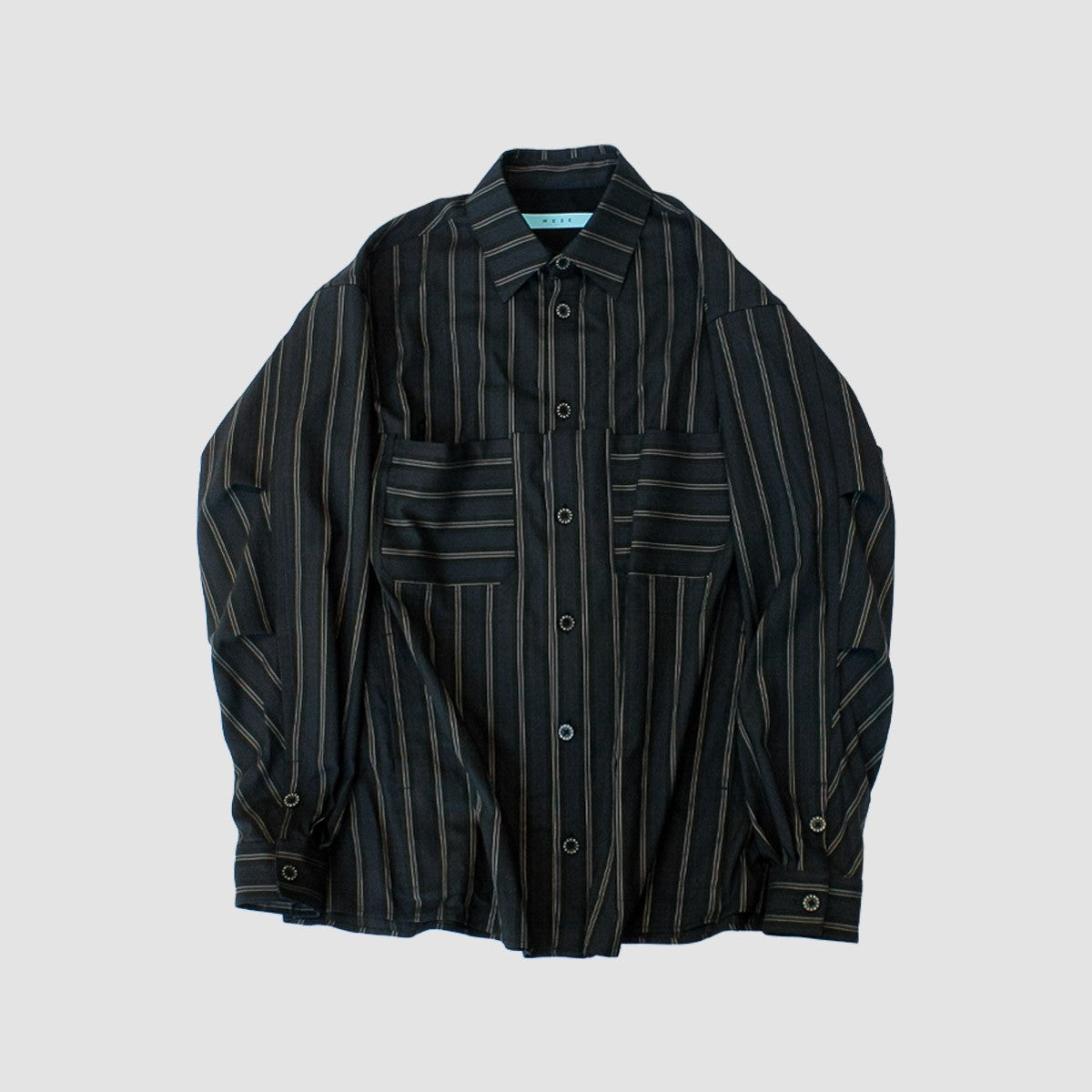 MUZE TURQUOISE LABEL - VILOFT® STRIPE SH(BLACK)ミューズ ストライプ