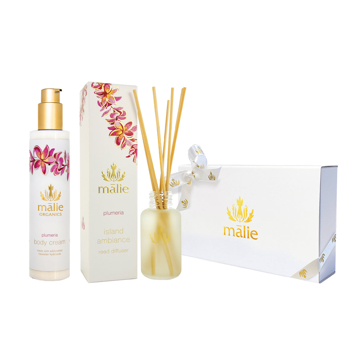 Malie オフィシャルギフトセット 「ボディクリーム&リード