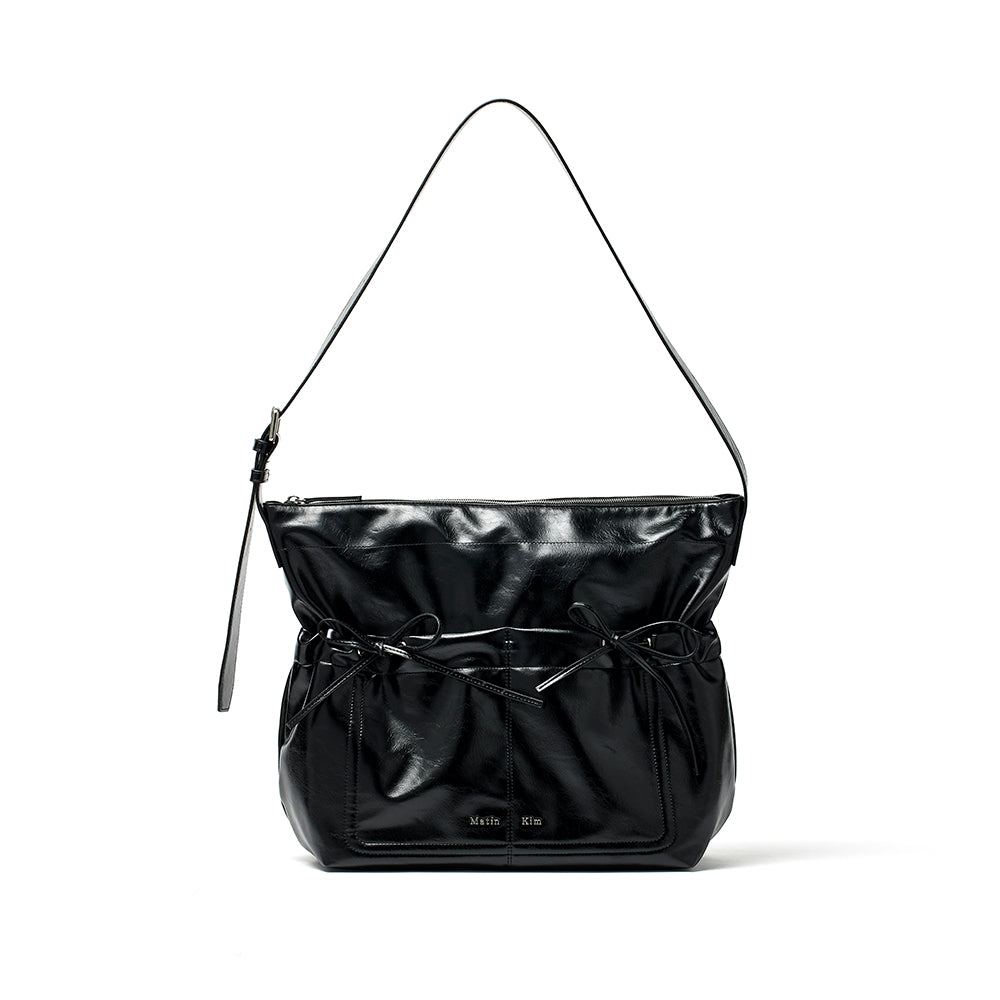 POCKET SHIRRING RIBBON BIG BAG IN BLACK – Matin Kim