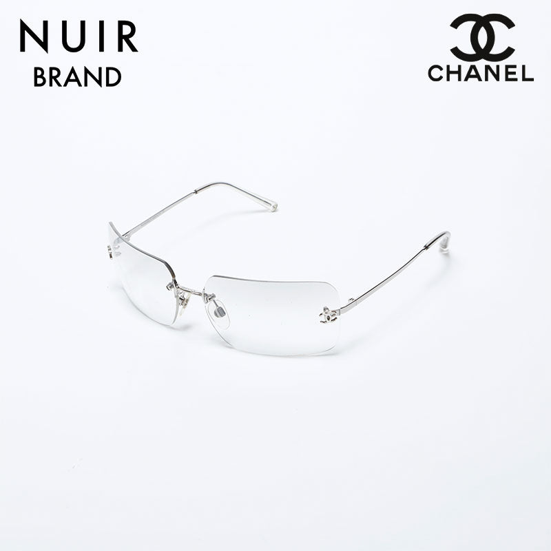シャネル CHANEL ココマーク フレームレス リムレス クリア メガネ
