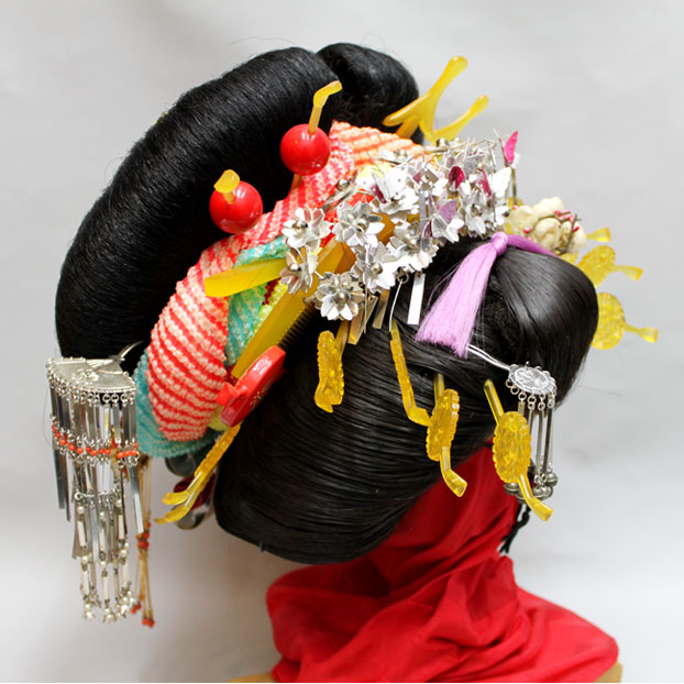 花魁 京島原・傾城太夫髷（本飾・兵庫髷・葵髱） - 地かつら老田