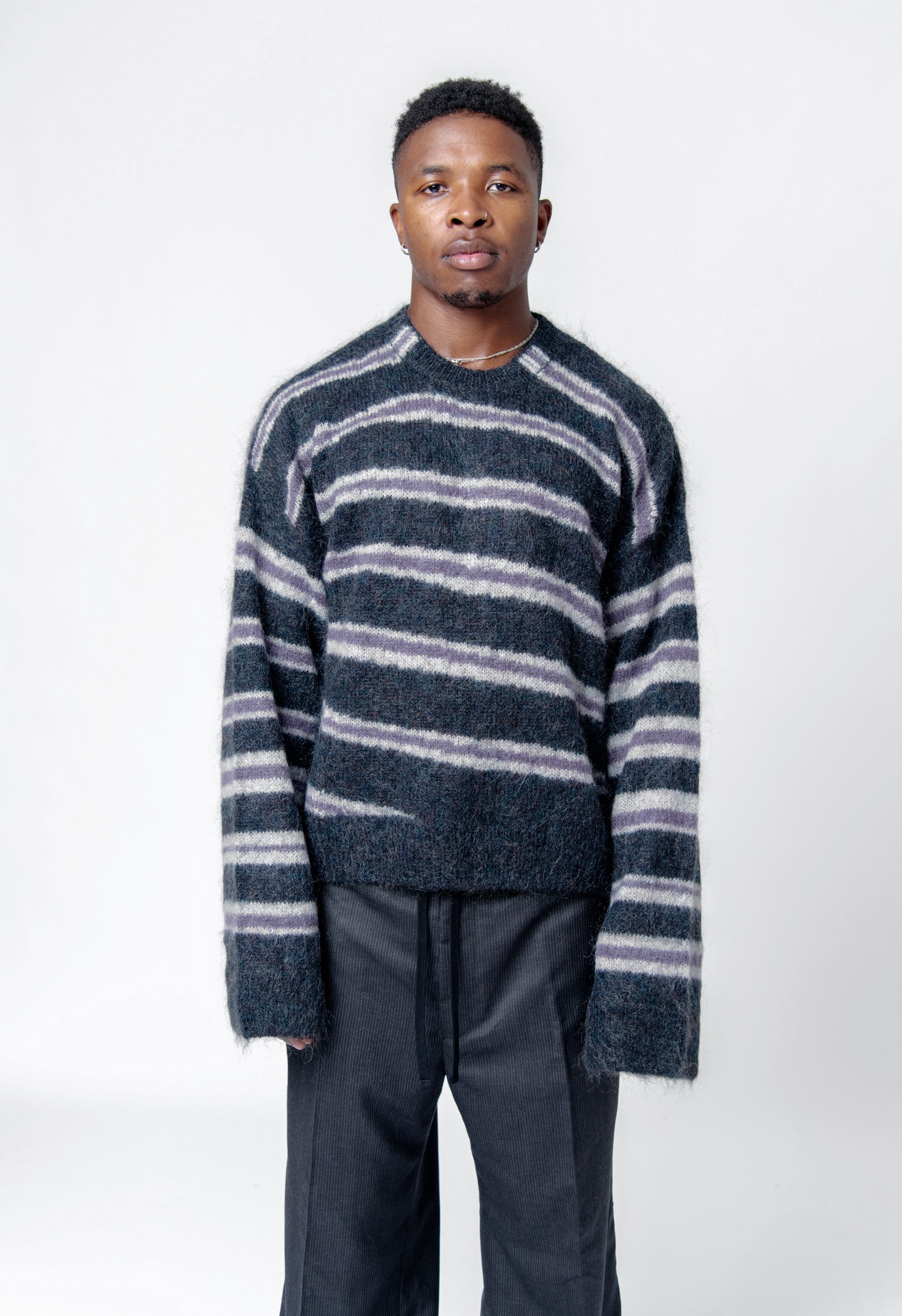 Mohair Blend Jumper Dark Grey Melange/Multi FN-MN-KNIT000449 – NOMAD