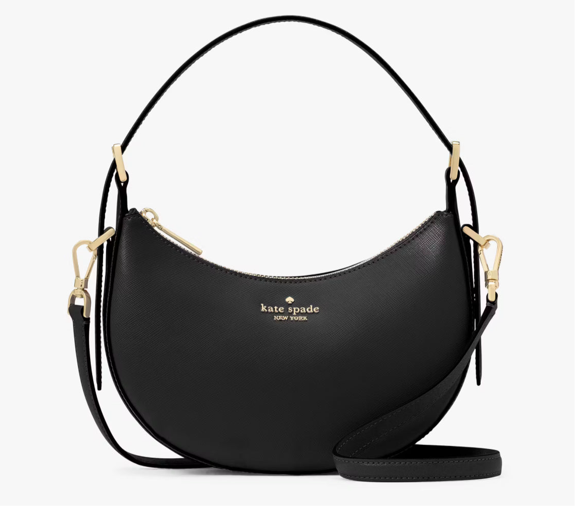 NWT Kate Spade Leather Nova Crescent Shoulder Bag In Black – Ourbello