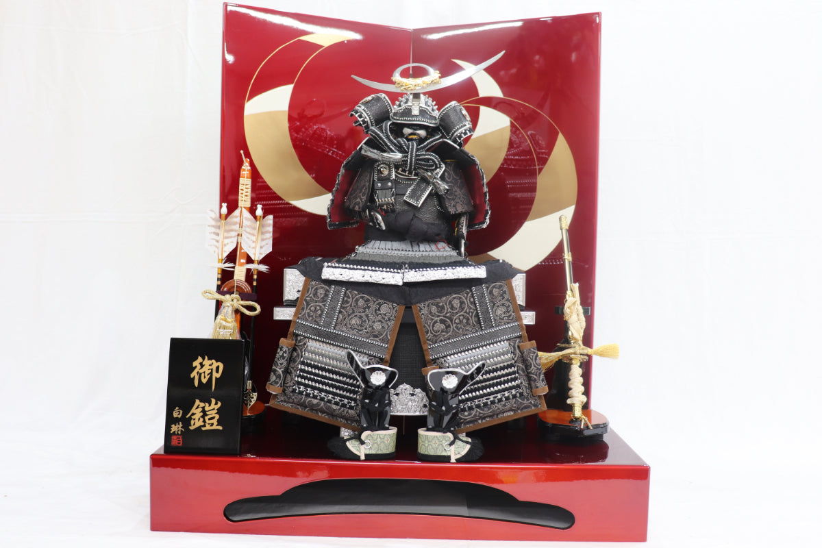 上杉謙信 鎧平飾り五月人形セット (65cm×45cm×77cm)【送料無料