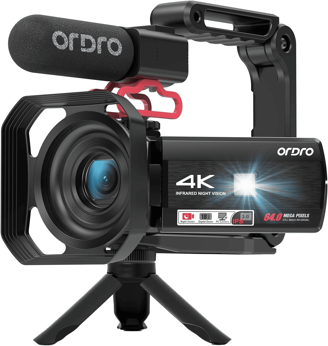 Ordro Z36 4K Vlogging Video Camera with Sony Sensor - 48MP WiFi