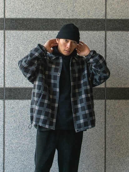 CALEE 「BOX CHECK OVER SIZE COACH JACKET」 ドビーチェック コーチ