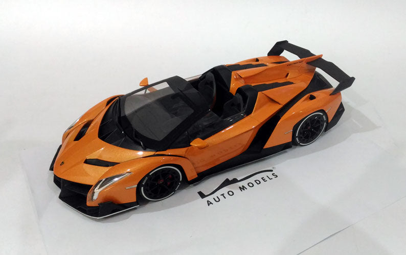 Kyosho Lamborghini Veneno Roadster Orange White Line – Automodels