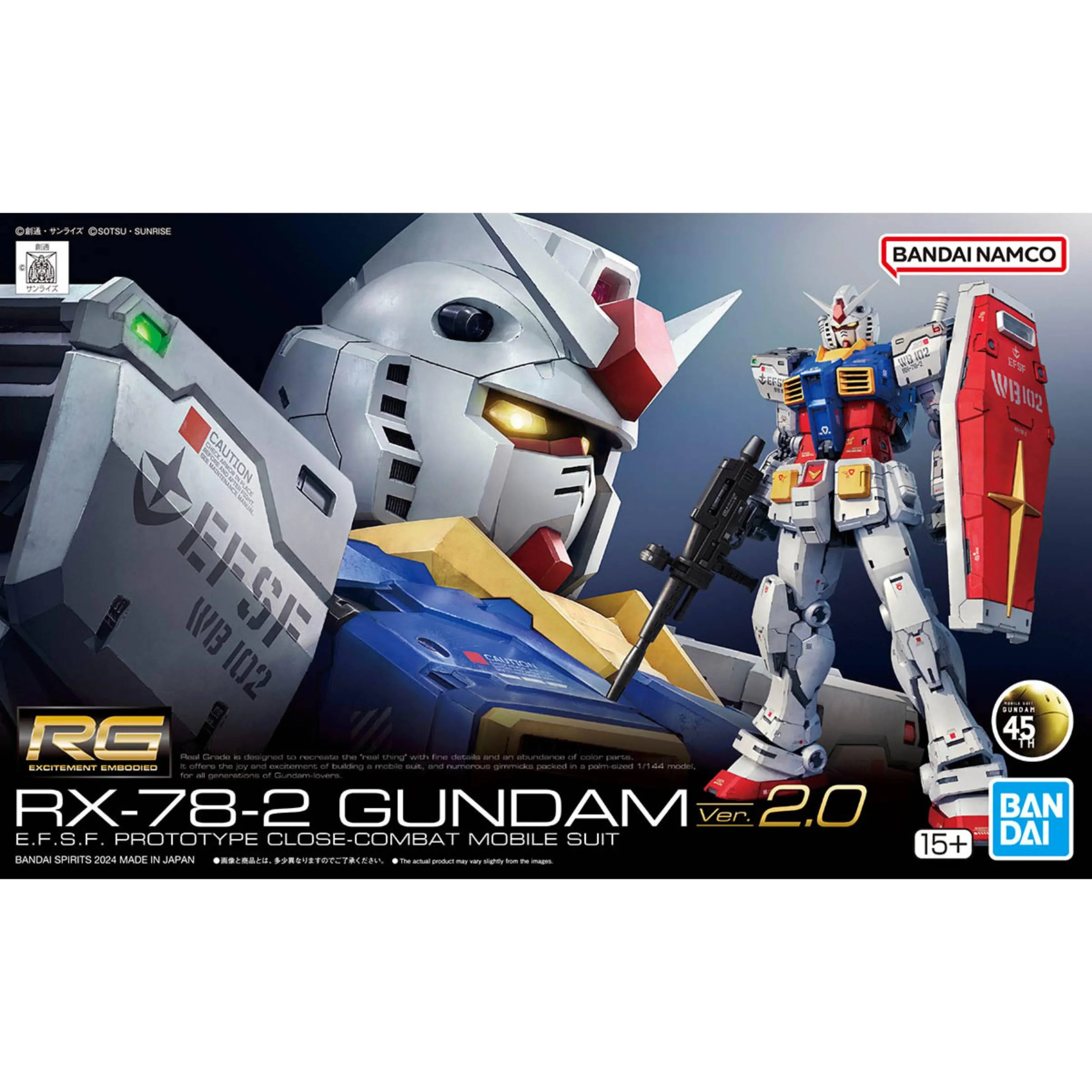 Bandai 40 RX-78-2 Gundam Ver. 2.0 RG 1/144 Model Kit – A-Z Toy Hobby