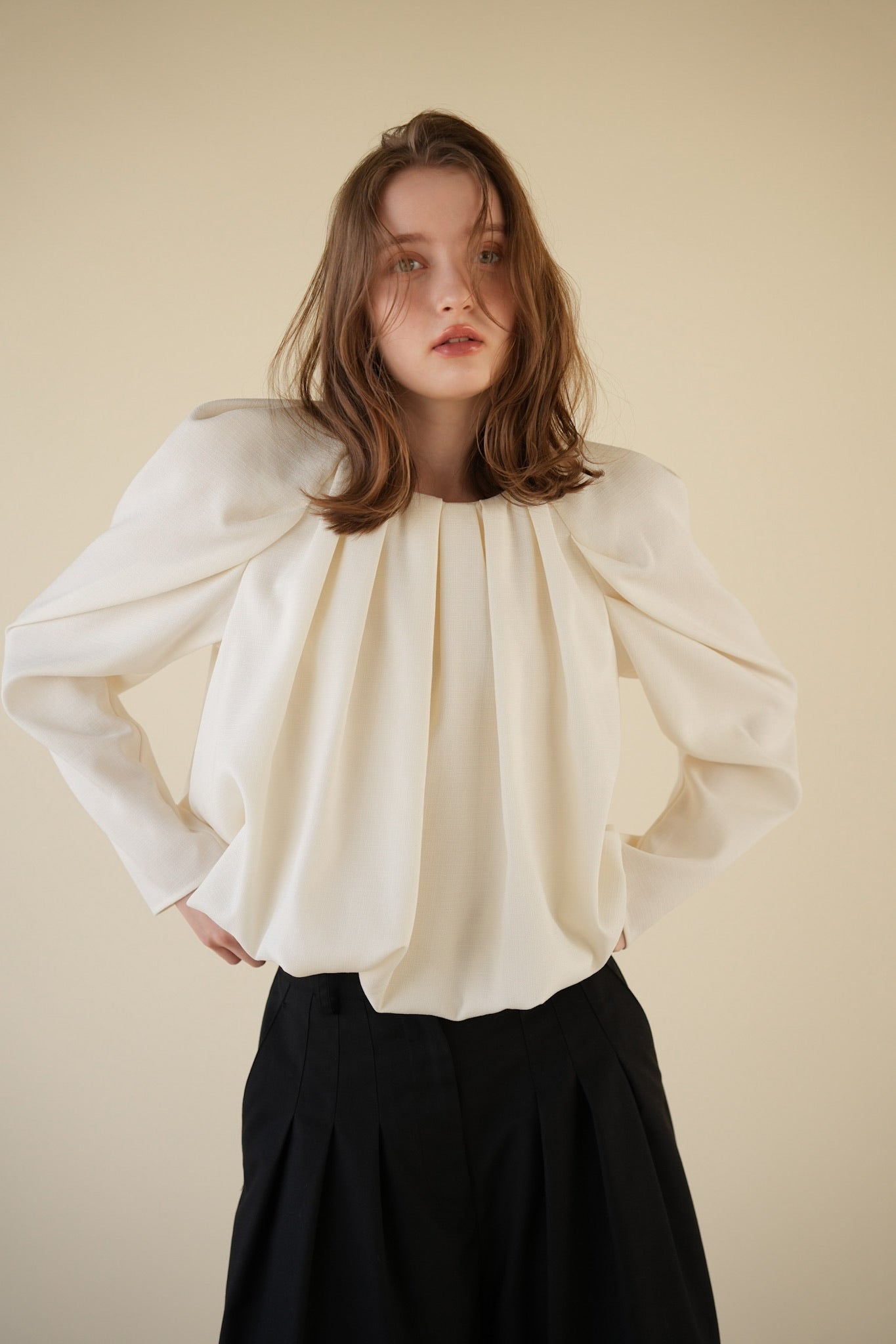 drape puff sleeve tops – Acka online store