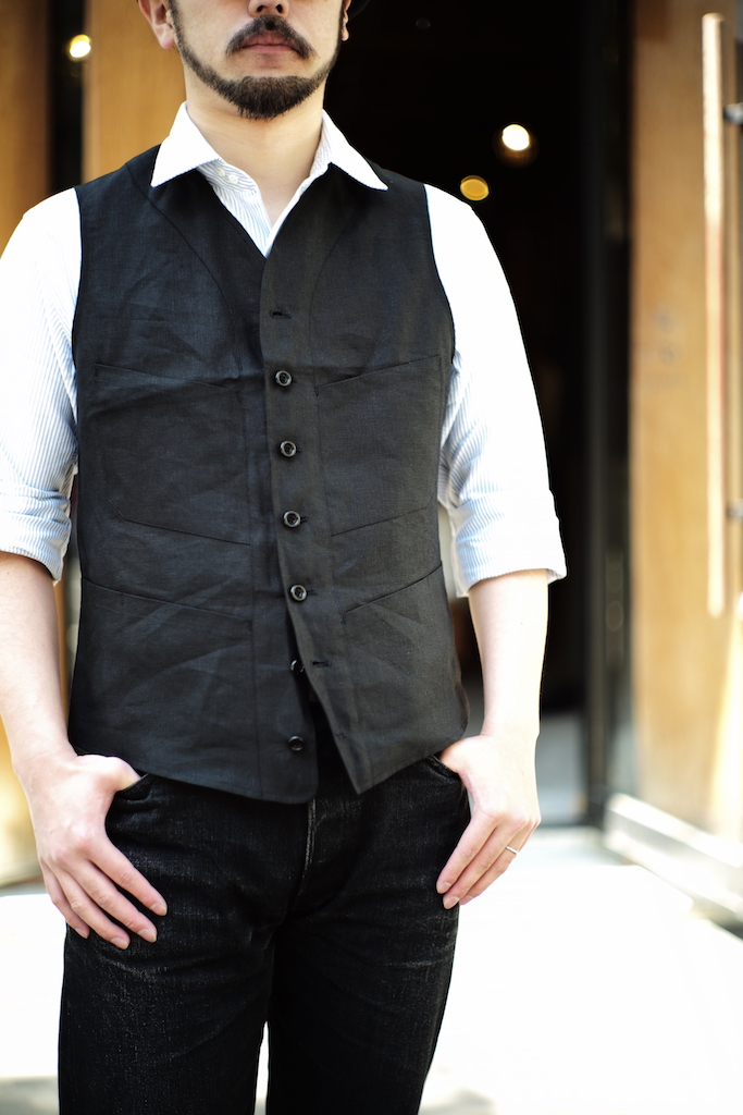 SAGAN VEST “BLACK LINEN” | ANATOMICA SAPPORO アナトミカ札幌