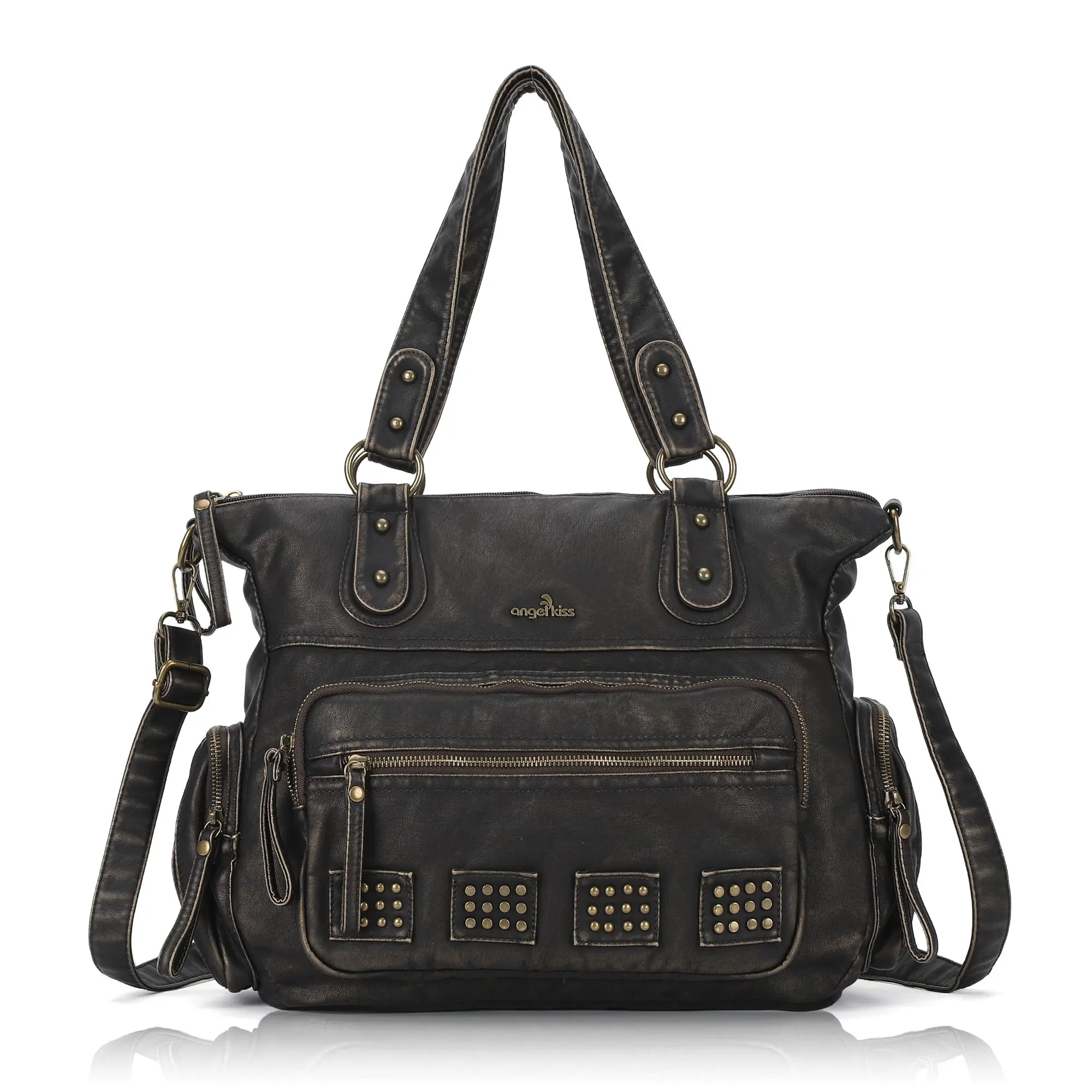 Vintage Vegan Leather Large Capacity Business Commuter Multi