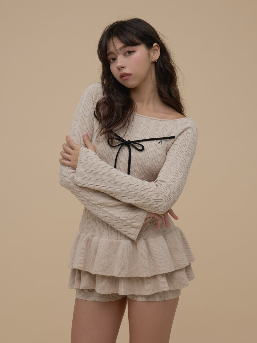 ANDMARY】Milky frill mini dress