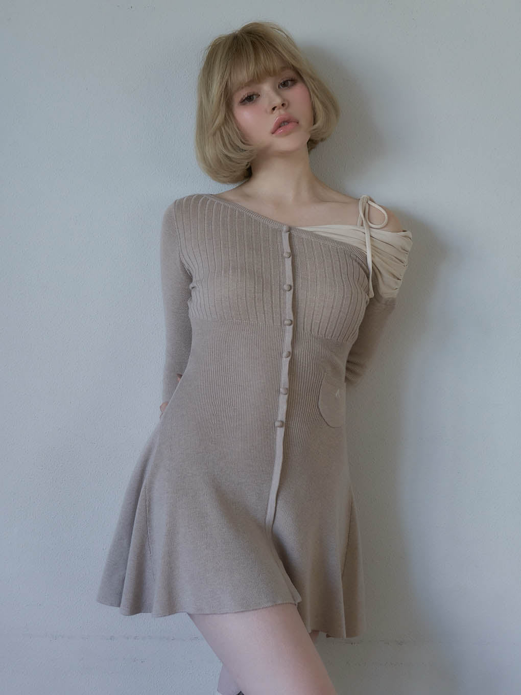 Helen knit flare mini dress