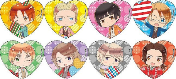 Hetalia] Heart-shaped Glitter Acrylic Badge (Blind Box -Single)