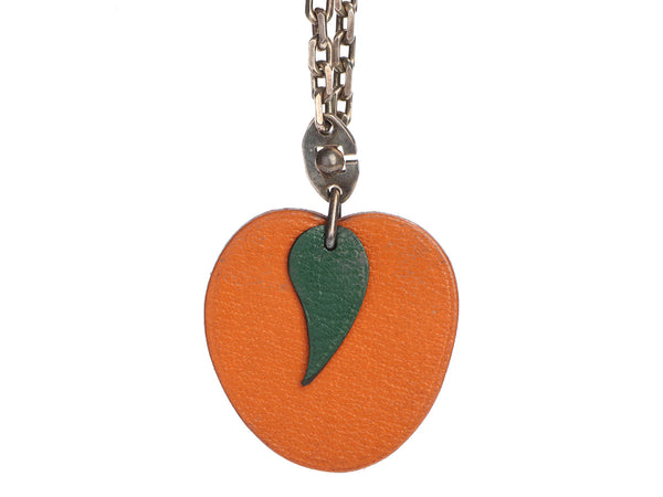 Hermès Orange Chèvre Key Ring/Bag Charm - Ann's Fabulous Closeouts