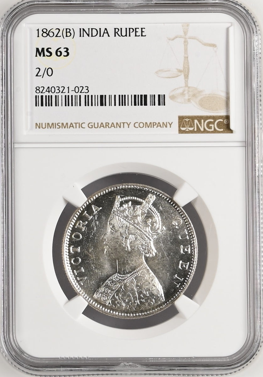 1862年 英領インド ゴシック ルピー銀貨 MS63 | 港区虎ノ門の