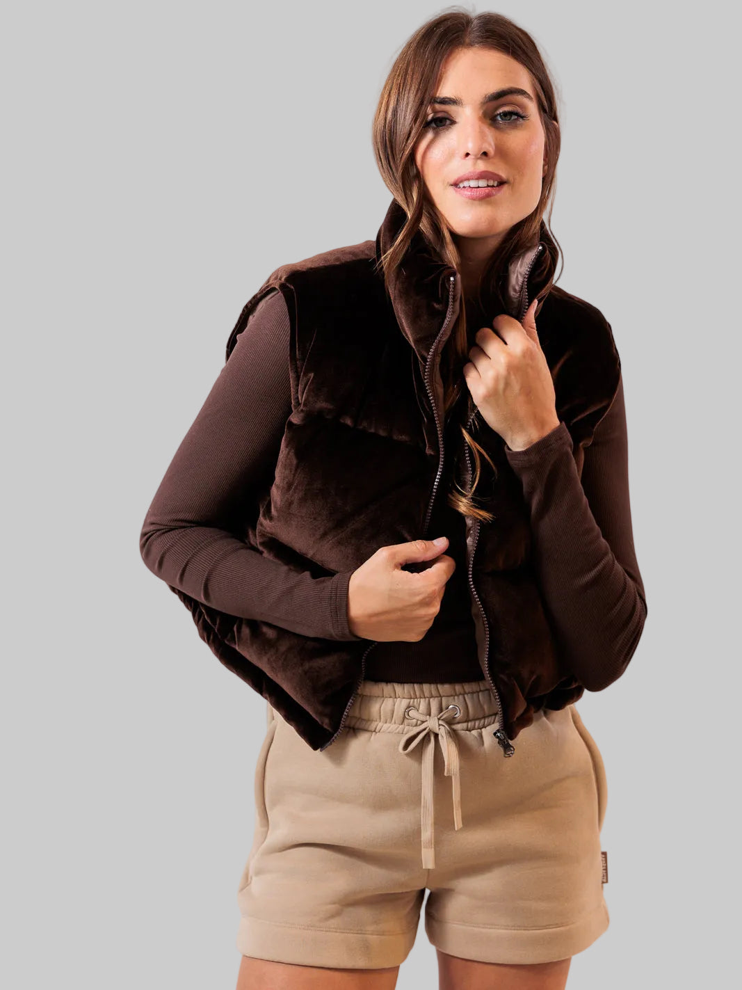 Alps Velvet Down Vest — Espresso – Après Actif
