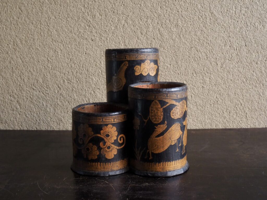 李朝竹彫筆筒 | 古美術いもと