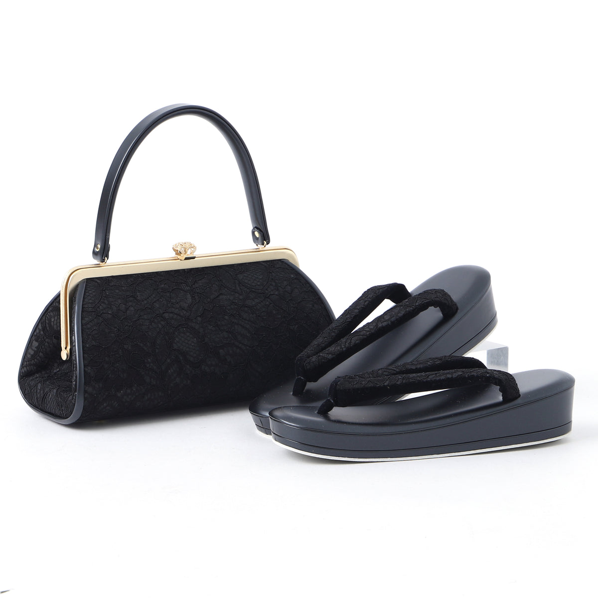 琉球柄 沖縄絣柄 琉球絣黒和装バック・着物バック 入学卒業結婚式