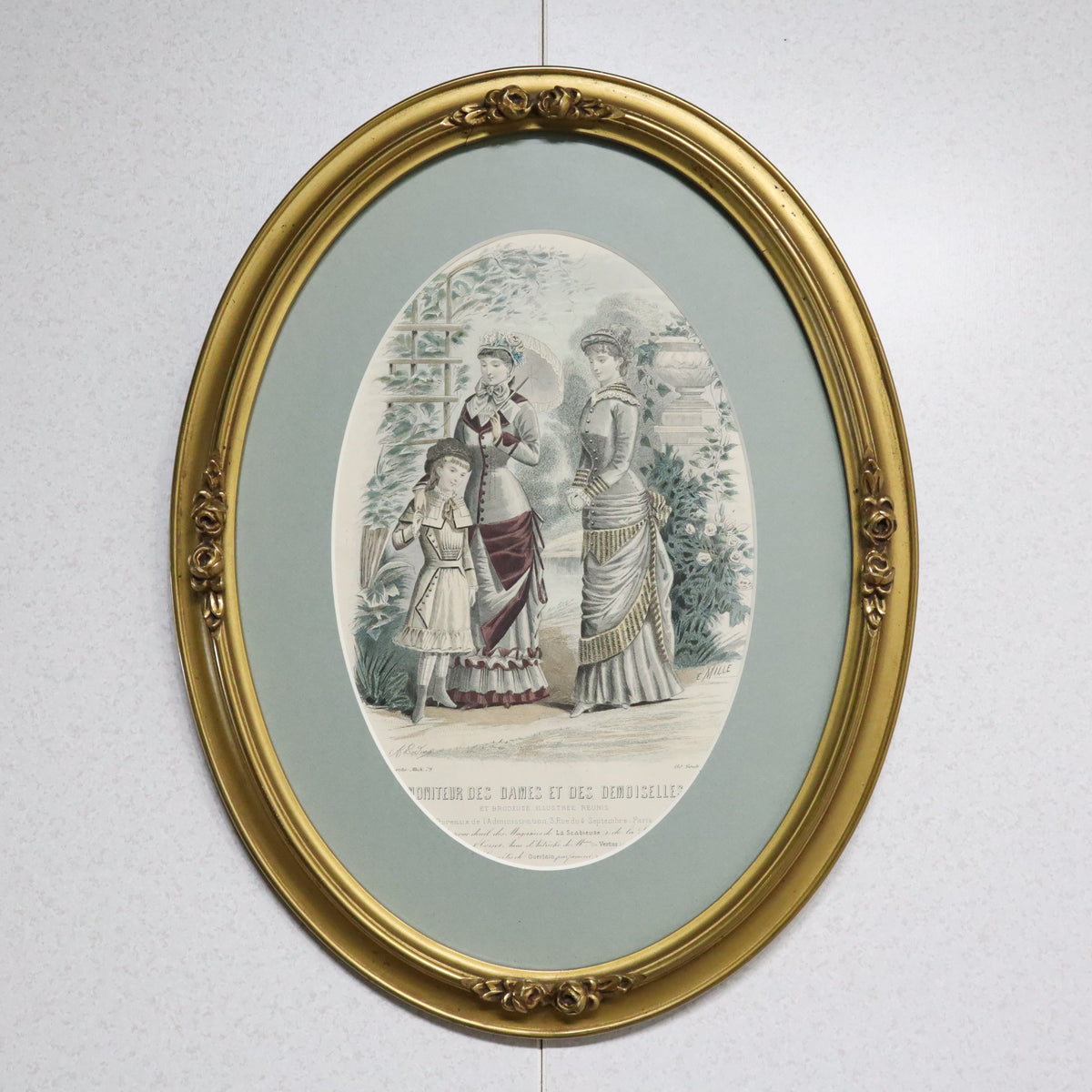 額縁 アンティークフレーム イギリス 木製 木彫り 楕円形 絵画額縁