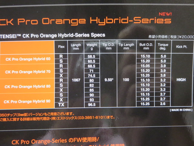 ゴルフエフォートブログ » Archive CK PRO Orange HYBRIDをリシャフト