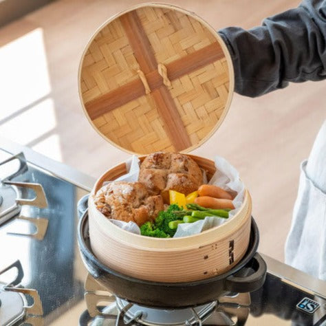 下村企販 杉中華せいろ 21cm 蓋付き せいろ 蒸し器 セイロ 肉まん