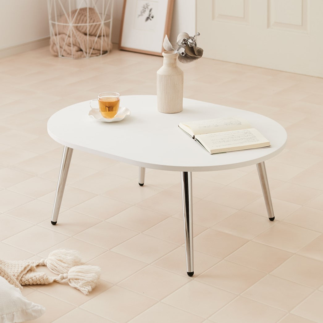 roomnhome×リコメン堂】ローテーブル 80cm クローム脚 おしゃれ 韓国