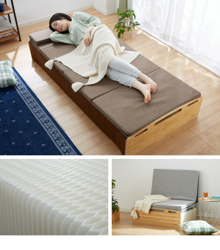 ベッド 折りたたみ ペーパーベッド セミシングル 幅85cm 耐荷重120kg