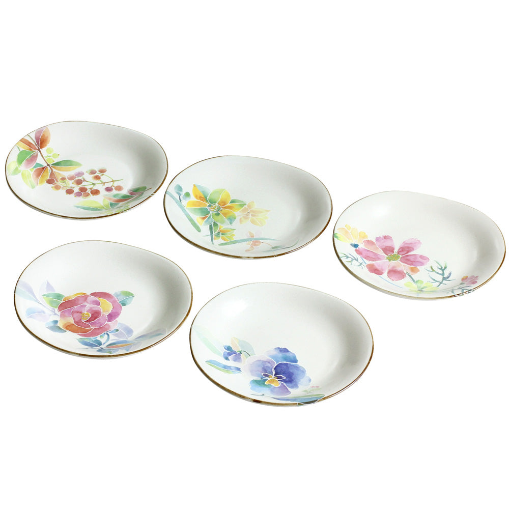 花ことば5客銘々皿揃(01598) – 株式会社 セラミック藍