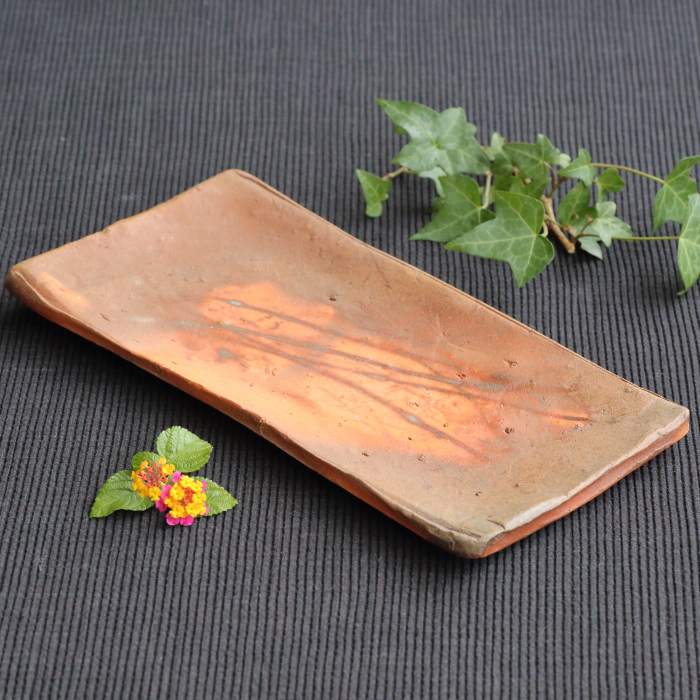 森本良信 長皿 備前焼の魚用皿 さんま皿 寿司皿