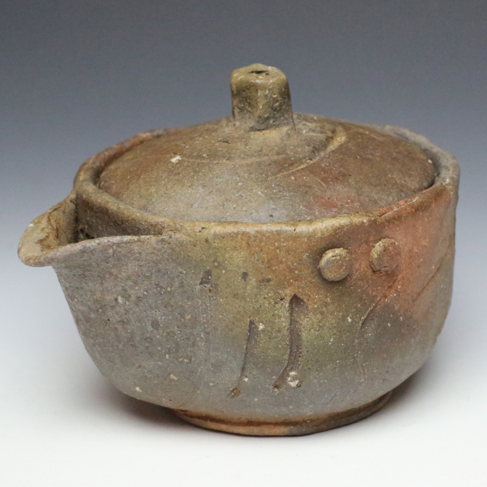 原田拾六 備前宝瓶 満容量180ml 作家もの煎茶器 薪窯焼成 持ち手の無い