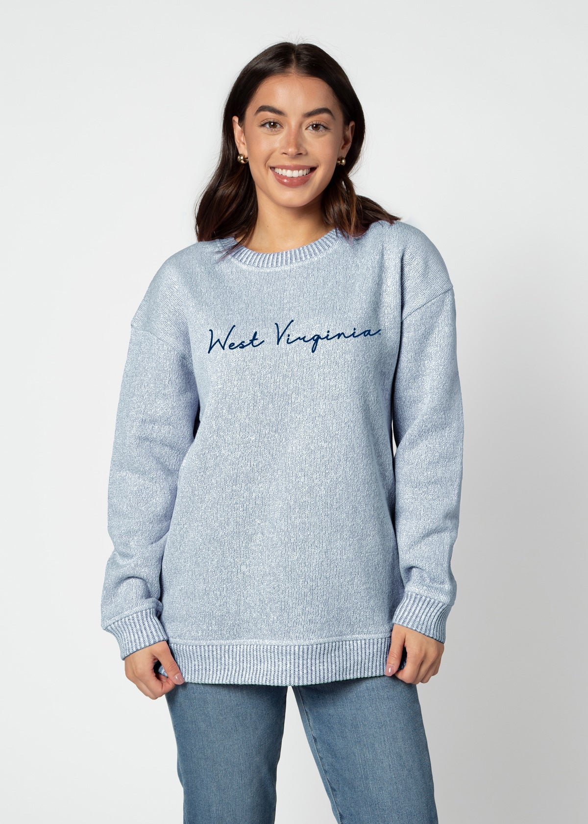 West Virginia Mountaineers Ink Warm Up Crew Sweatshirt | Brushed