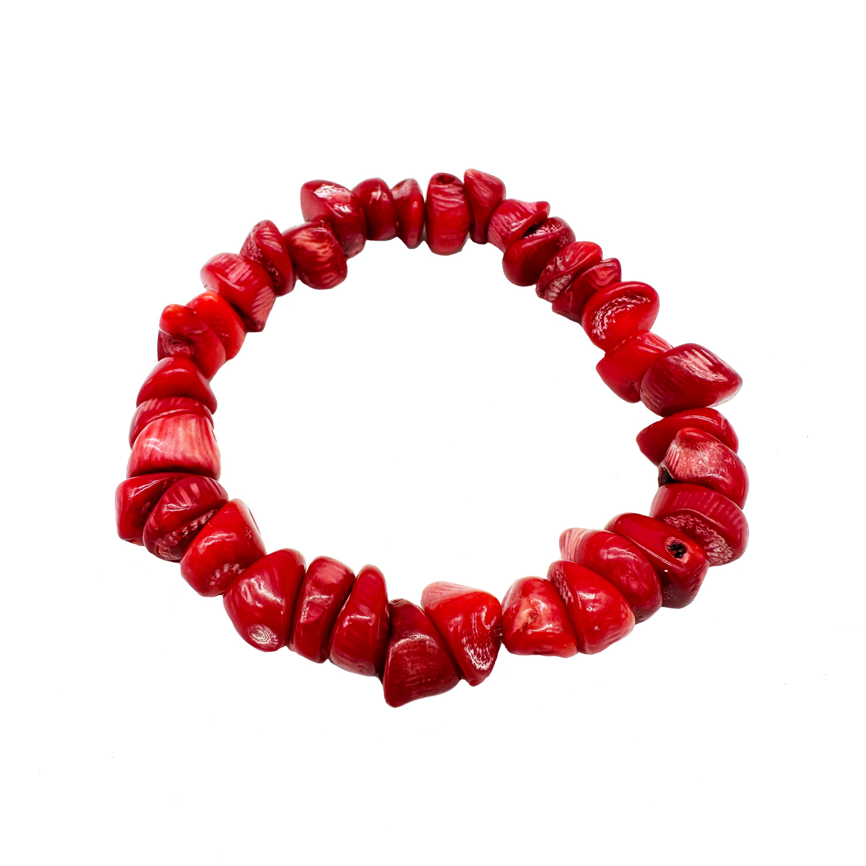 Red Coral Bead Bracelet – Cloth and Cord