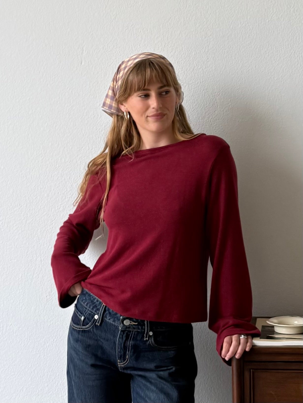 Sabine Sweater in Bordeaux – Coco Maisonette