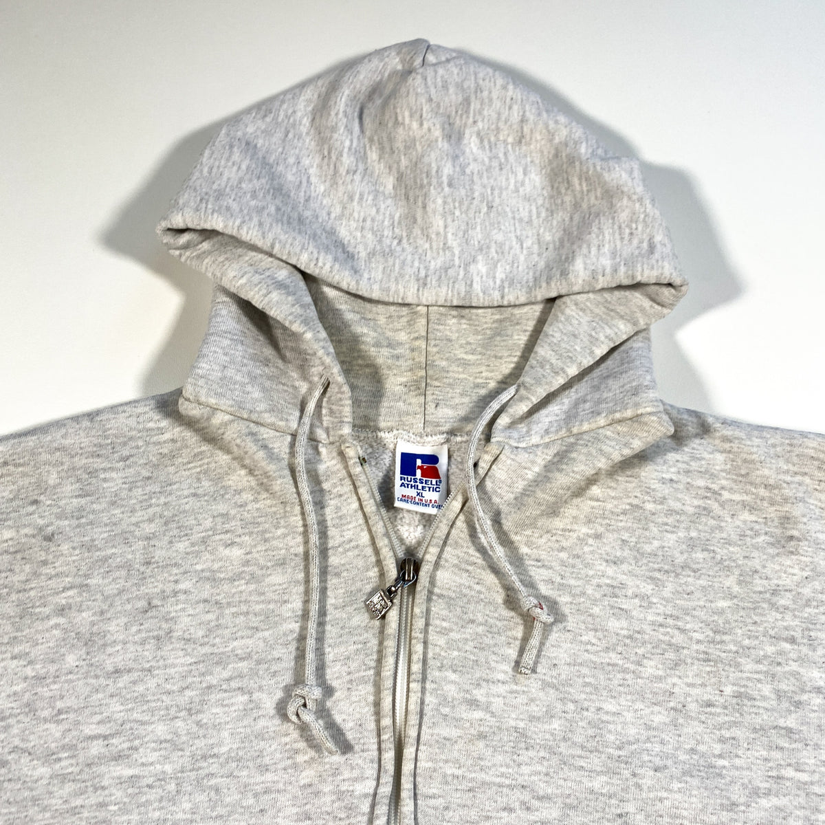 Vintage 90's Plain Gray Russell Athletic Full Zip Blank Hoodie
