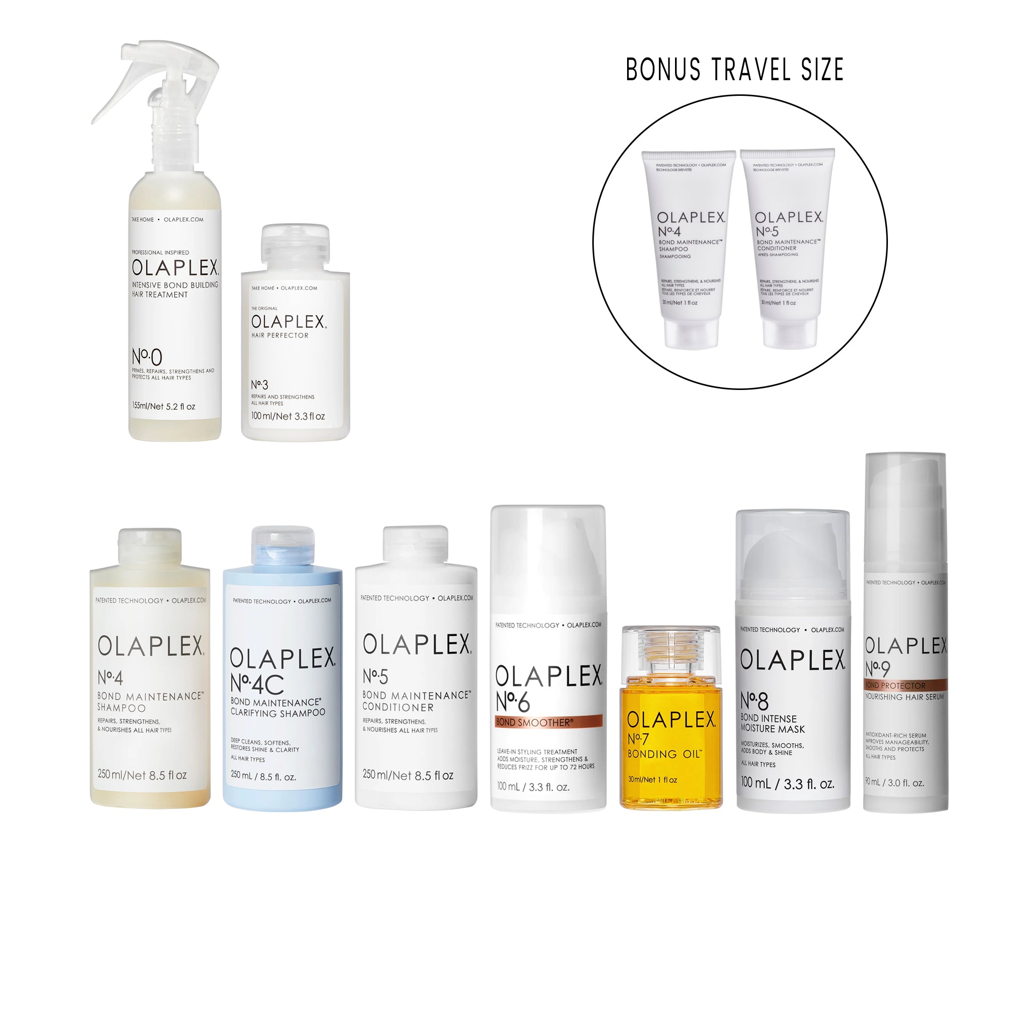 Olaplex No.0,3,4,4C,5,6,7,8,9 Bonus Bundle Set