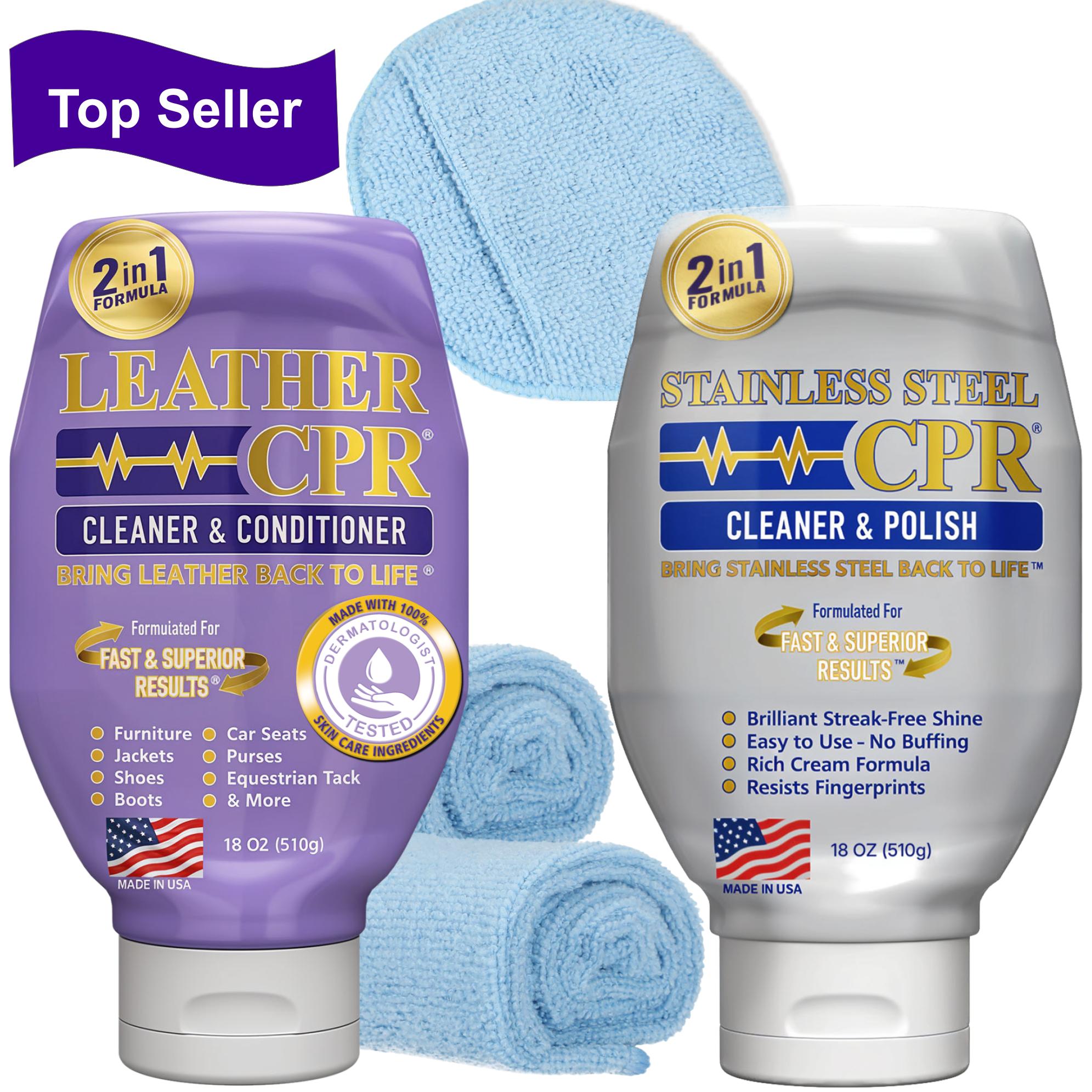 Leather CPR Cleaner & Conditioner 18oz + Stainless Steel CPR 18oz