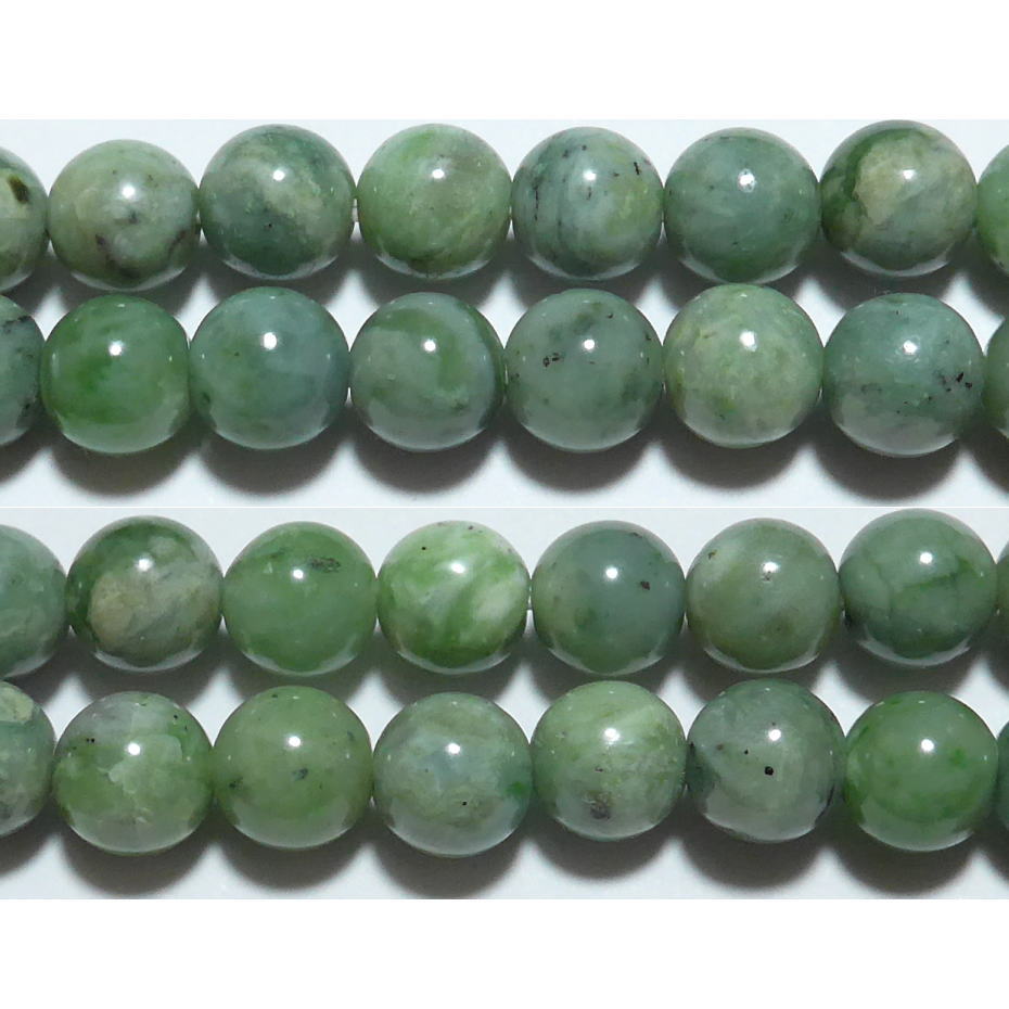 日高翡翠 丸玉 8mm B （日本銘石） ☆天然石ビーズ（バラ売り、1玉販売