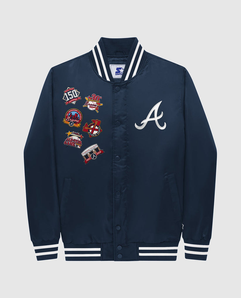 Starter Atlanta Braves Satin Full-Snap Varsity Jacket – CROWN MINDED