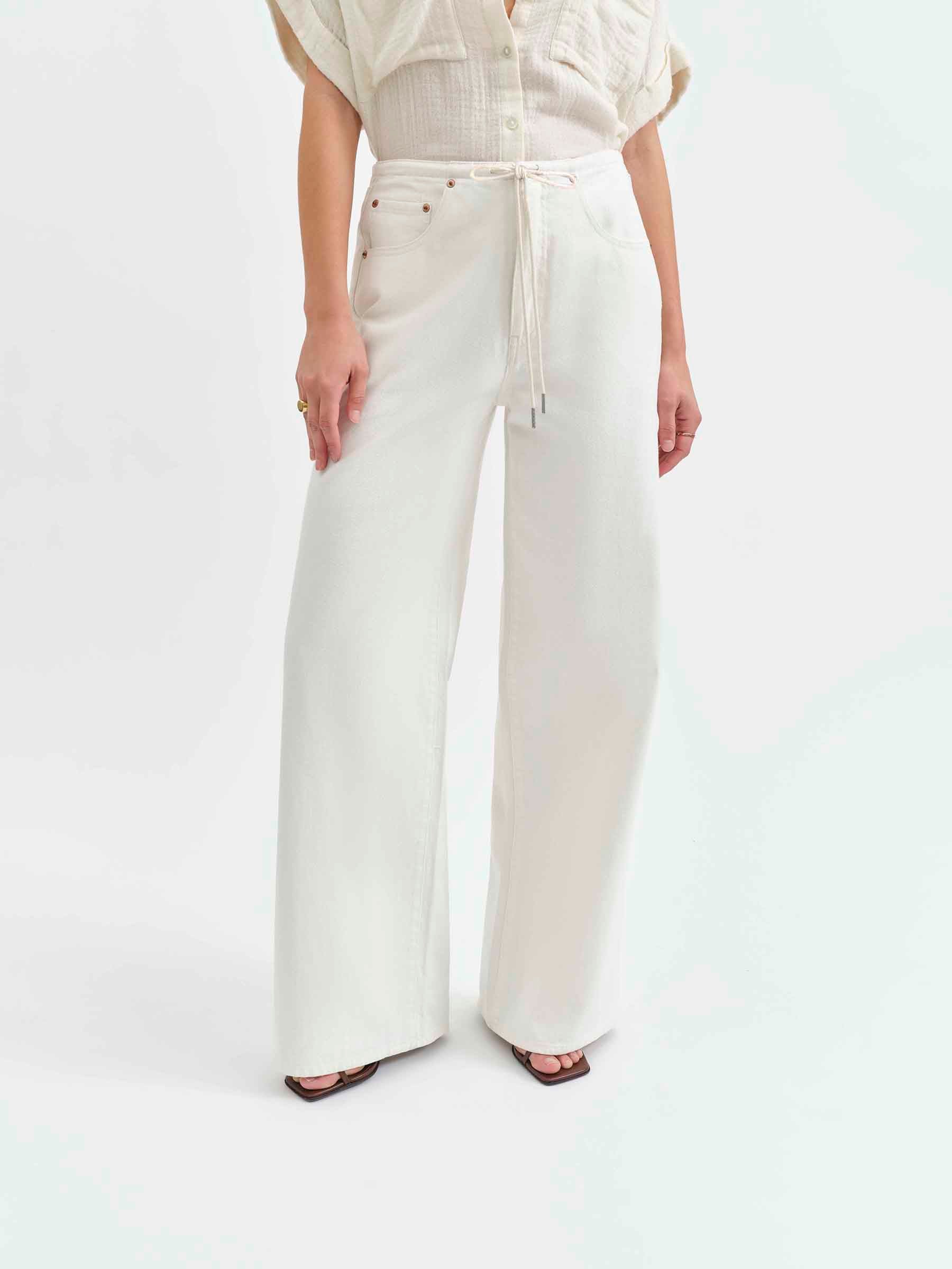 Madison Mid Rise Wide Leg in Milkshake – Daze Denim