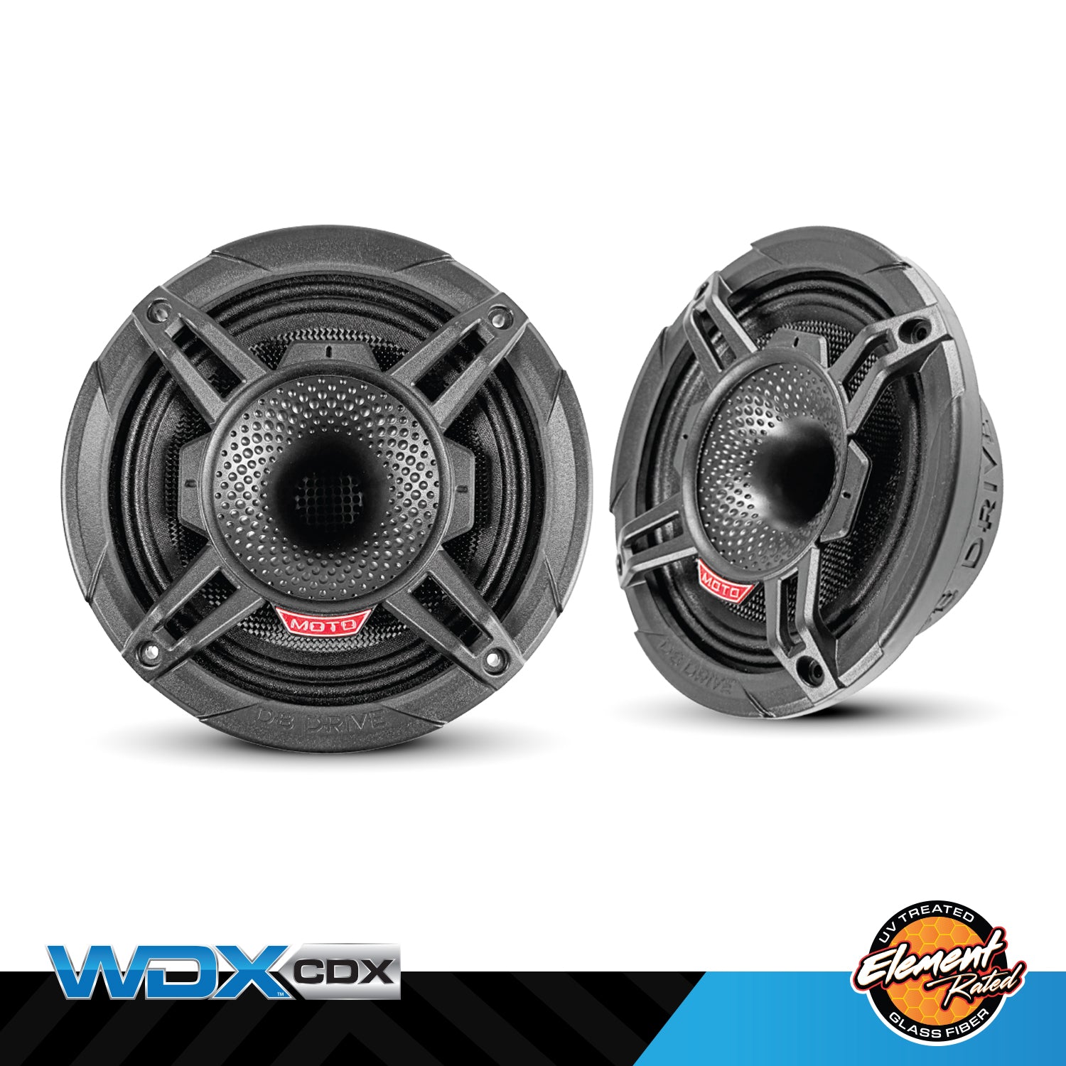 WDX6MOTO-CDX : 6.5 2-Way Loudspeaker W/Rear Mounted CD (Pair) W