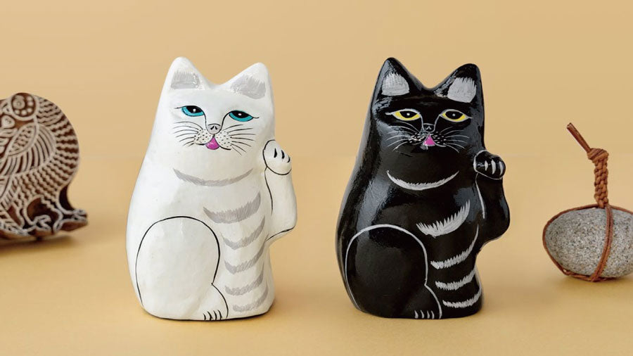 インドの招き猫 アマブロ ネコ インテリア 雑貨 amabro PAPER MACHE