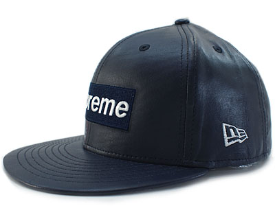 Supreme 'Leather Box Logo New Era Cap'ニューエラ レザー キャップ