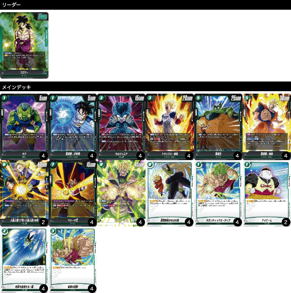 緑ブロリーの優勝デッキレシピを紹介【フュージョンワールド