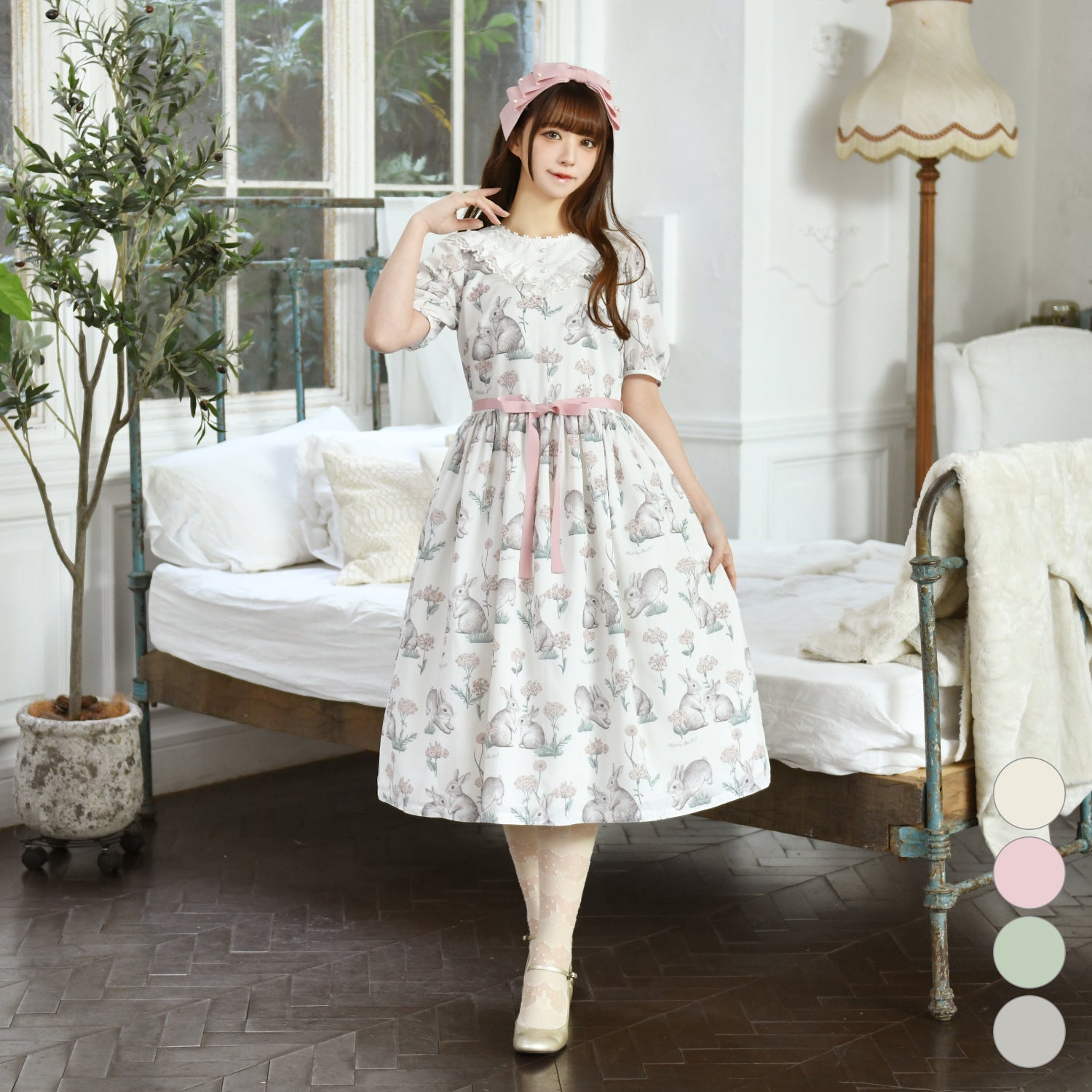 Botanical Rabbitワンピース-Melody BasKet(メロディーバスケット
