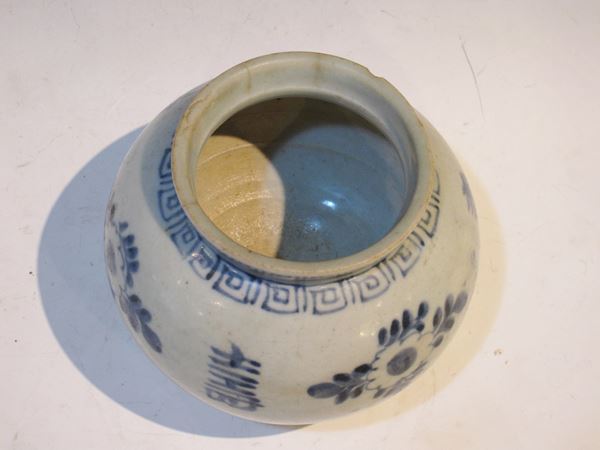 李朝 分院染付花寿文丸壷｜商品一覧｜GALLERY 帝塚山