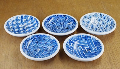 砥部焼き・陽貴窯・豆小皿（青海波）【和食器通販e-tobeyaki.com】