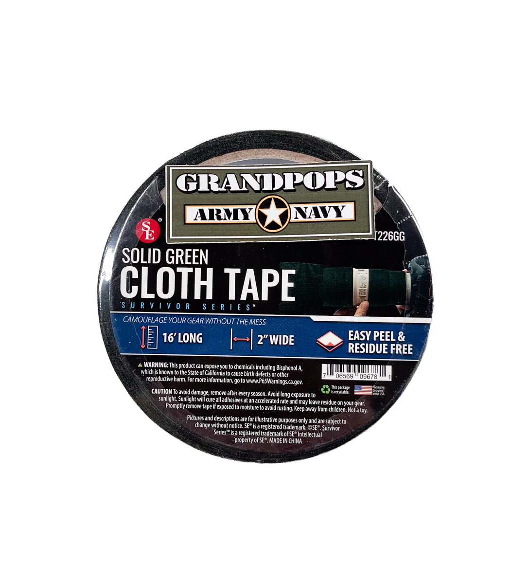 Olive Drab Cloth Easy Peal & Residue Free Tape 2