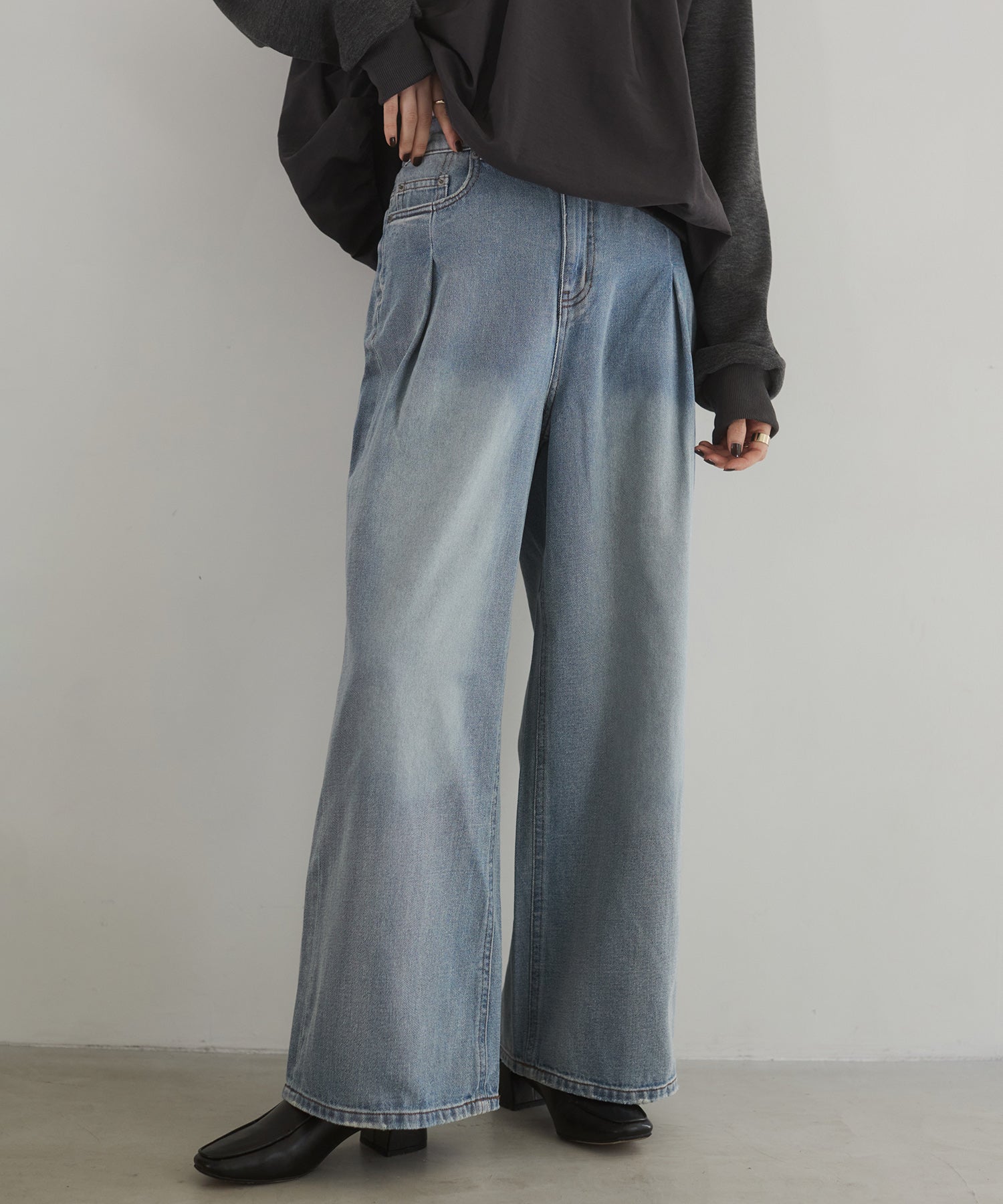 10ozポケットタック デニムパンツ