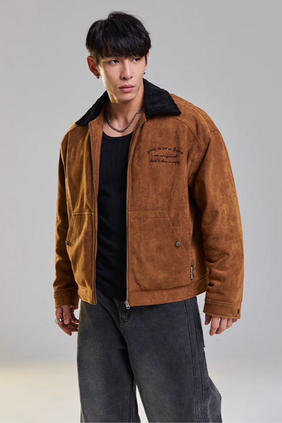 Suede Lapels Casual Jacket #MD040 – Hisoka